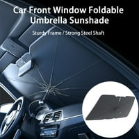 FAIRNULL WINDSHIELD kišobran okrugli ručka rebra Čvrsti okvir Držite svoje vozilo Cool Cars Sklopivi reflektor suncobran za sunčanje automatsko sjenčanje