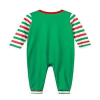 Podudaranje porodičnih božićnih pidžama setovi ELF TEE i prugasti dno pj-a