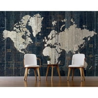 Sledeće zidni vintage mapa sa svijetom i zidni muralni zid