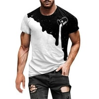 Clearance ispod $ muške košulje za okrugle vrat modni ljetni dekolte majica 3D ispis uzorak s kratkim