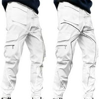 Daqian znoj hlače za muškarce čišćenje muške modne casual labave velike veličine teretni hlače Dugačke hlače Muške hlače za čišćenje bijele 6