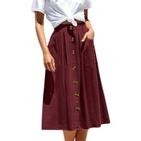 Leey-World Maxi suknja Žene Ležerne prilike plairane suknje Splice suknje Nepravilni hem Split elastični