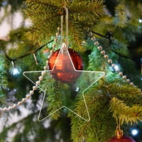 Božićni čist baubels akrilni drveni okrugli oran na ukras Xmas Diy Craft Decor