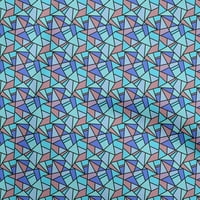 Onuone Rayon tirkizne plave tkanine Geometrijsko prekrivanje opskrbe Ispisuje šivanje tkanine sa dvorištem