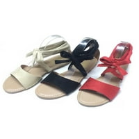 Harsuny ženske dame čipke up noge ravne gladijatorske sandale za prapne ljetne udobne cipele