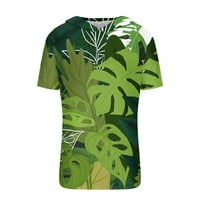 Na čišćenju muške košulje s kapuljačom 3D 3D Havaiin Cvjetni grafički majica Ljetna kratka rukava T-majice Funny Duksevi na vrhu Green l