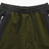 Muški klasični fit kratke hlače za patchwork obuku aktivne kratke hlače vojska zelena