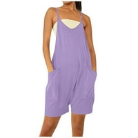Cuoff Toupsuits za žene za ljetne casual bez rukava slobodne modne udobne kombinezone hlače Hraštačice za romske purple 3xl
