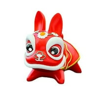 Newwt Rabbit Ornament Kineski stil Predodžba novogodišnja maskota Zekovinska nadzorna ploča Domaća ukras