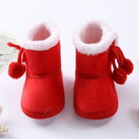 Juebong bebe zimske čizme za snijeg fleksibilno sportska vježba mekana preparker ne-klizača za dječake za dijete dječake, crvene veličine 6- mjeseci