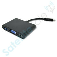 Satelitites USB tip C u ženski USB 3.0 HDMI USB-C Multiport Converter PVC Crna