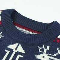 Vivianyo HD džemperi za zasebnu ploču plus veličine Ženski okrugli vrat Božićni ispis Rekreativni pulover