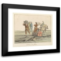 Abraham-Louis-Rodolphe Ducros Crni moderni uokvireni muzej umjetnički print naslovljen - trgovanje odjećom