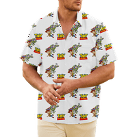 FNYKO muškarci i dječaci Havajski majica igračka priča Ispisani opušteni-fit casual gumb s kratkim rukavima