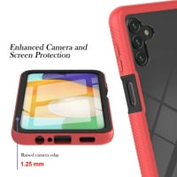 Dteck Puni zaštitni materijal za Samsung Galaxy A 5G, hibridni poklopac od gumenog kućišta u udarcu sa šljokicom za zaštitniku zaslona za Galaxy A 5G, crvena