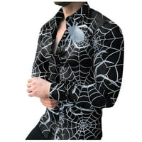 Kontrastna štampana karirana reverska majica Ležerne jakne Sportska crna veličina xxxl