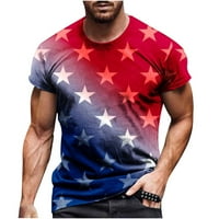 Muška američka zastava Majica Patriot Cheee kratki rukav 4D 3D 3D Print vrhovi Dan neovisnosti Vježbajte