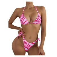 Daznicone žene dvije set bandeau zavoj bikini set push-up brazilski kupaći kostimi za plažu kupaći kostim ružičastih l