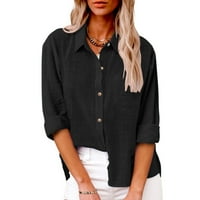 Lowmall ženski bluze s dugim rukavima s dugim rukavima košulja za blube s dugim rukavima majica VAME