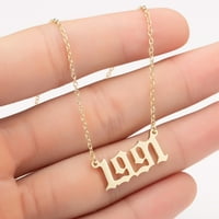 Anvazise 1980-rođena godina broj šarm Privjesak od nehrđajućeg čelika Lanac ogrlica nakit zlatno 1991
