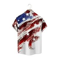 Dan nezavisnosti Sjedinjenih Država Mengen Majica kratkih rukava sa džepnim ljetnim 3D print, ležerne bluze za roditelj-dječja odjeća