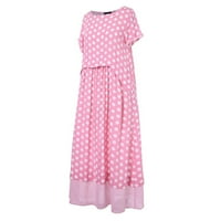 Lopecy-Sta Boho haljina Ljetne haljine za žene kratki ružičasti ružičasti - XL