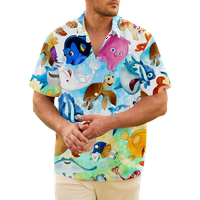 Pronalaženje Dory Hank Havaijanske košulje za muškarce, pronalazak Nemo prednjih gumba za prsa u džep