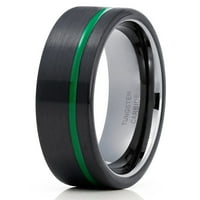 Green Tungsten Vjenčani band Golišnji prsten za muškarce i žene Zeleni volfram Comfort FIT za angažovanje