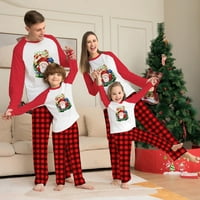 Božićne modne dugih rukava CAJNI PRIČENI TOP + HLAČI Porodična podudaranja pidžama postavljena božićna