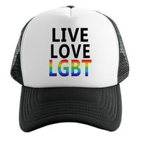 Muška Live Love LGBT Hat KT T Black White kamiondžija Šešir Jedna veličina