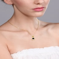 Gem Stone King 18K žuta pozlaćena srebrna crna i žuta ogrlica od privjeske za žene za žene