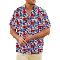 4. jula muške havajske majice USA Nacionalna zastava majica Tee grafički otisak majica ovratnik 3D ispis
