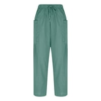 Absuyy casual pantalone za žene Ljetni elastični struk casual labavi ispis modne pantalone hlače mint zelene veličine xl