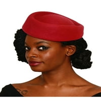 Stewardess Style ovalni crveni piljci šešir - koktel, zabava, vjenčanje, crkva