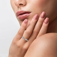 Luxoro pokloni 10k bijeli zlatni moissanite otvoreni prsten za žene za žene Nakit Pokloni Veličina Vjenčani