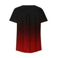 Ženski bluze Ženski gradijentni tipkovni tip gumb s kratkim rukavima TOP WINE XXXXL