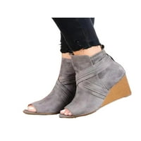 RotoSW ženska platforma sandala klina haljina cipele peep toe sandale noseti bočni patentni zatvarač