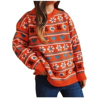 CLLIOS WOMENS DUMETRI LONGLEVE KLIT TOP FLOWET Print Elegant Crewneck džemper Ugodno pulover Jumper