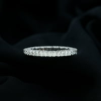 Žene 2. CT Classic Moissite puni vječni prsten, certificirani moissan prsten u okruženju, sterling srebrna, US 5,50