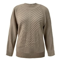 Duks sa širokim vratom Žene vježbeni džemperi Ženski posadni vrat hladni džemperi dugih rukava pletenje