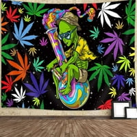 Avamo Blacklight Bobe Wall Viseći tapiserija Trippy Colorful Tapies Psihipedelic Hippie astronaut Ispis