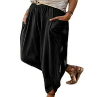 Paille ženske pantalone olovke duge hlače visoka struka Loungeward Baggy Beach dno Black XL