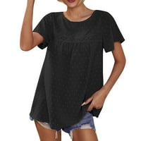 Labava majica Čista žena odjeća modna ulična odjeća Okrugli vrat Top Hollow Crochet patchwork bluze