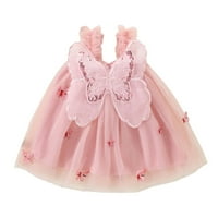 Koaiezne Toddler djevojke bez rukava Butterfly Tulle Churffes haljina plesnih strana Princess haljina