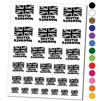 Ujedinjeno Kraljevstvo sa mahanjem zastava Union Jack Slatka vodootporna privremena tetovaža Set lažne