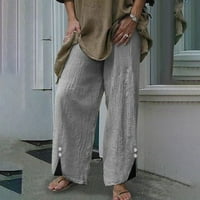 Visoke pantalone za noge visokog struka za žene povlačenje palazza hlače labave vrećice joge hlače široka