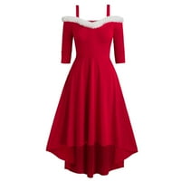 IOPQO HomeComing haljine maturalna haljina ženska kamisole vintage božićna haljina čvrsta boja V-izrez