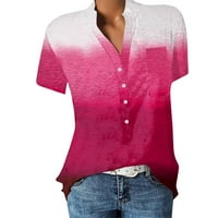 Žene V izrez na vrhu Ležerne košulje s kratkim rukavima, pulover labavo bluza s