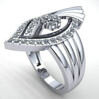 Prirodno 0,75ct okrugli rez Diamond Dame Bridal Fancy Angažova za angažovanje prstenasto 14k ruža, bijela