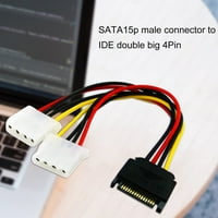 TaluoSi produžni kabel SATA 15Pin muški do mol ide dual Big 4Pin ženski adapter za kabel za tvrdi disk